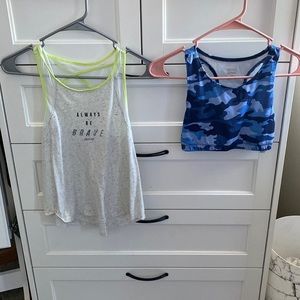 Back and sides cut off. Comes with a sports bra.